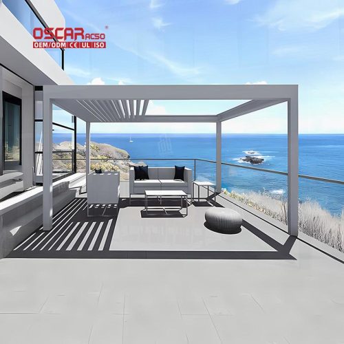 System Aluminium Pergola 5X3 4X3 6X4 Ideal Gardens Patios Balconies Adjustable Ventilation Stylish Design Retractable Pergola