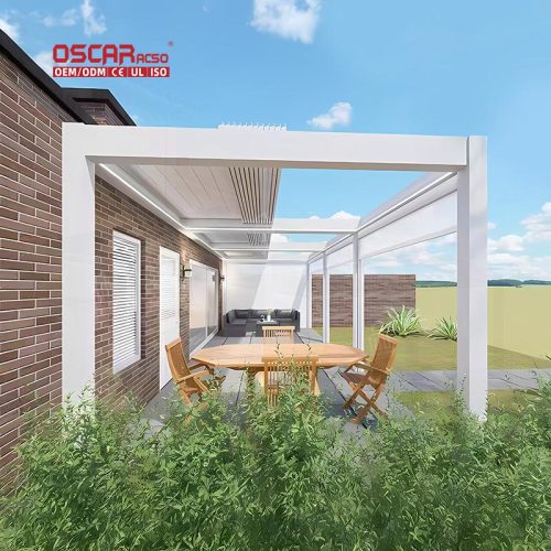 Weather - Resistant Sturdy Outdoor Aluminum Structure Patio Garden Courtyard in Turkey Retractable Pergola