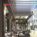 Large Retractable Bioclimatic Outdoor Shelter Restaurant Garden Patio Retractable Pergola