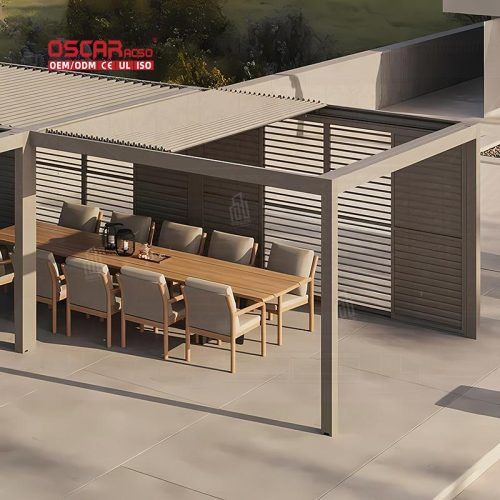 Adjustable Outdoor Garden Pergola Sets with Powder - Coated Aluminum Alloy 6005 Patio Backyard Poolside Retractable Pergola