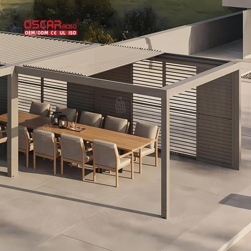 Portable Bioclimat Pergolas Backyard Patio Outdoor Relaxing Enjoyment Retractable Pergola