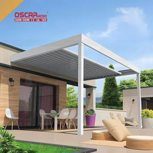 Modern Designs Opening Aluminum Patio Roof System Garden Motorized Louvered Pergola Outdoor Backyard Terrace Retractable Pergola