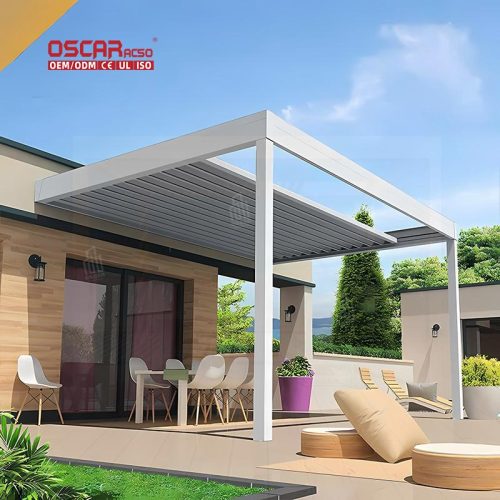 Louvered Manual Roof Aluminum Pergola with Aluminum Profiles Gardens Patios and Backyards in Europe Retractable Pergola