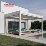 Hot Sale Waterproof Retractable Aluminum Louver Roof Structure Outdoor Shading Backyard Patio Garden Retractable Pergola