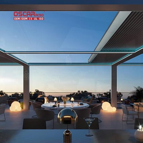 Weatherproof Adjustable Metal Outdoor Shade Screens Garden Terrace Balcony Backyard Patio Pergola Blinds Retractable Pergola