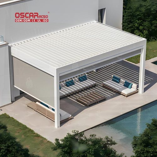 Portable Bioclimat Pergolas Foldable Breathable Outdoor Shade Backyard Patio Garden Retractable Pergola