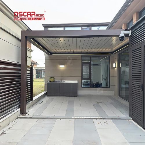 Aluminium Canopy Covers Metal Louver Roof Portable Foldable Outdoor Patio Garden Poolside Retractable Pergola