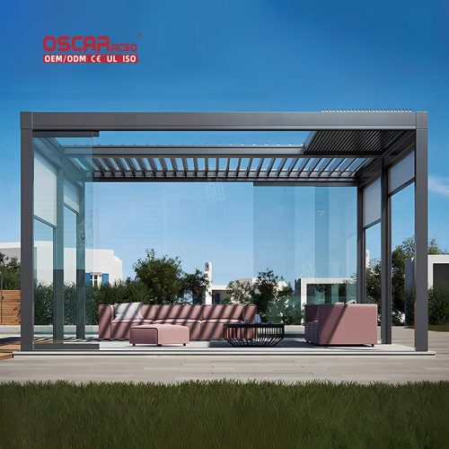 Hot Selling Waterproof Shade Structure Bioclimatic Outdoor Shelter Garden Patio Balcony Retractable Pergola