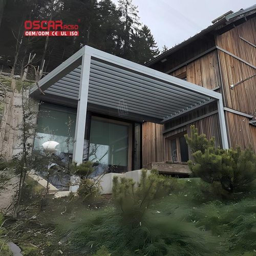 Adjustable Roof Outdoor Louvered Structures Deck Garden Patio Canopies Carports Retractable Pergola