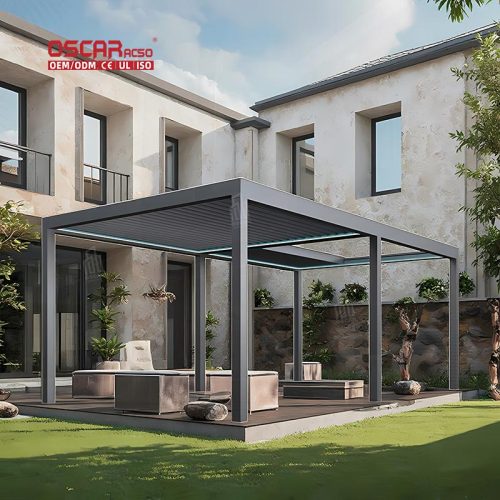 Waterproof Outdoor Aluminium Louvered Roof Kits Garden Patio Backyard Pergola Alternative Retractable Pergola