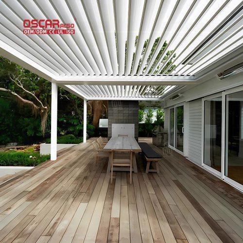 Waterproof Motorized Louvered Outdoor Structure Garden Patio Backyard Retractable Pergola