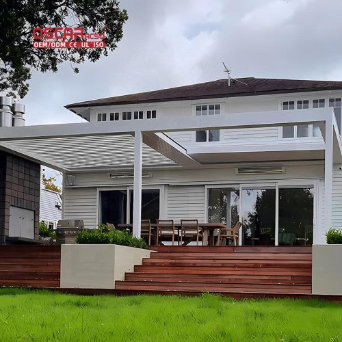 Aluminum Rooftop Window Shade Outdoor Garden Patio Pergola with Sun Protection and Ventilation Function Retractable Pergola