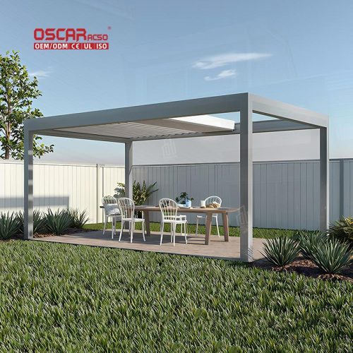 13X10 13X13 20X13 Ft Modern Outdoor Aluminium Motorized Louvered Bioclimatic Pergola Garden Patio Backyard Retractable Pergola