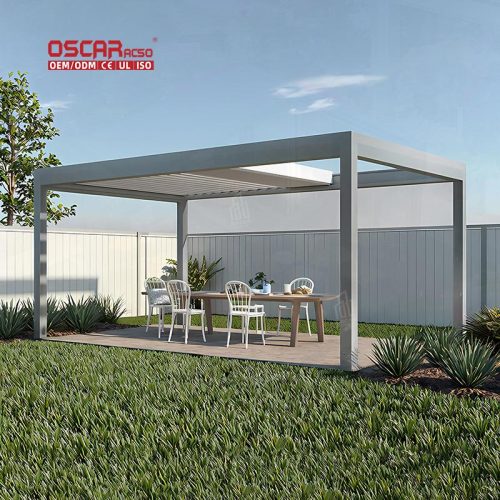 Customized Movable Aluminium Outdoor Bioclimat Louvers Roof Pergola with Modern Style Garden Patio Backyard Retractable Pergola
