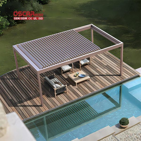 Louvered Bioclimatic Pergola Garden Patio Backyard Eco  Friendly innovative Outdoor Shading Solution Retractable Pergola