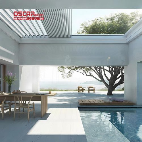 Adjustable Expandable Patio Garden Backyard 6X4 Wood Roof Shade Structure Sun Shelter Retractable Pergola