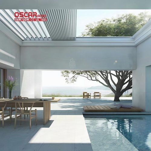 Aluminum Folding Pergola System with Weather  Resistant & Easy  install Features Garden Patio Backyard Retractable Pergola