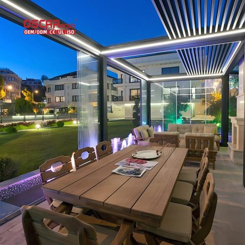 Operable Motorized Adjustable Removable Aluminium Louvre Pergola Garden Deck Outdoor Patio Retractable Pergola