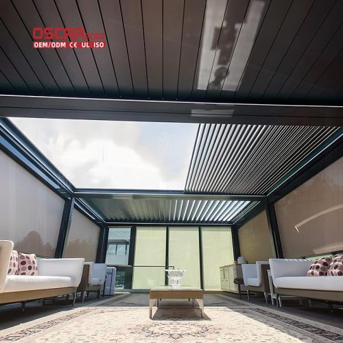 Adjustable Ventilated Patio Shade Structure Garden Backyard Poolside 3X3M 3X4M 3X5M 4X4M 5X3M 6X4M Retractable Pergola