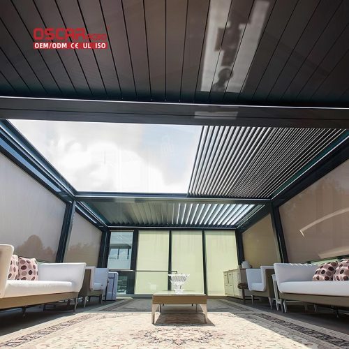 4X4 6X4 5X4 Modern Customizable Garden Pergola with Retractable Louvered Roof Outdoor Patio and Backyard Retractable Pergola