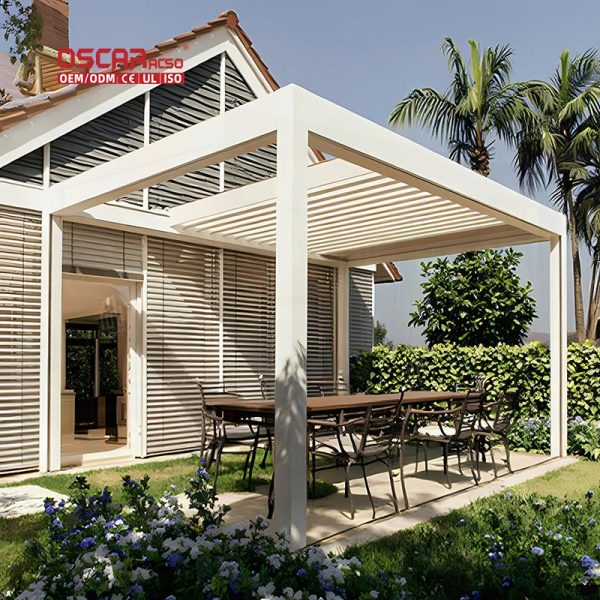 4X3 Size Waterproof Garden Modern Bioclimatique Aluminum Pergola with Shades Outdoor Patio Backyard Retractable Pergola