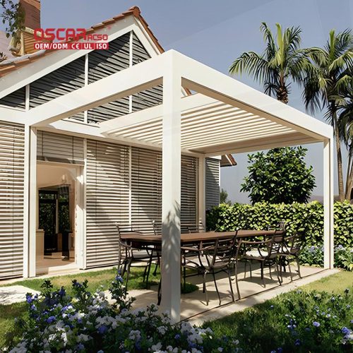 Wholesale Outdoor Heavy Duty Electric Aluminium Waterproof Bioclimatic Gazebo Pergola Garden Patio Backyard Retractable Pergola