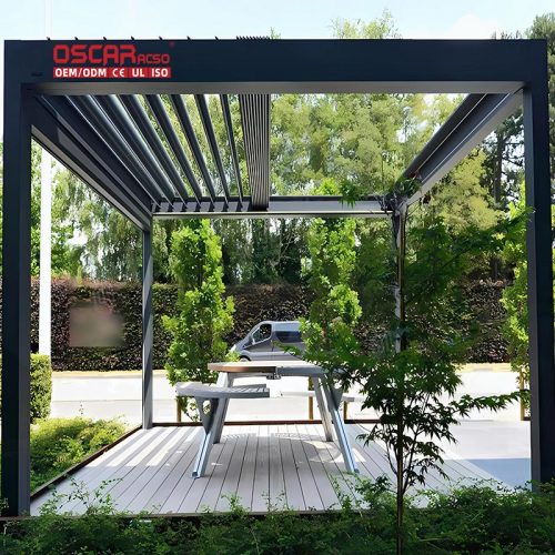 Customized Bioclimatic Aluminum Louver Roof Garden Patio Balcony Outdoor Retractable Pergola