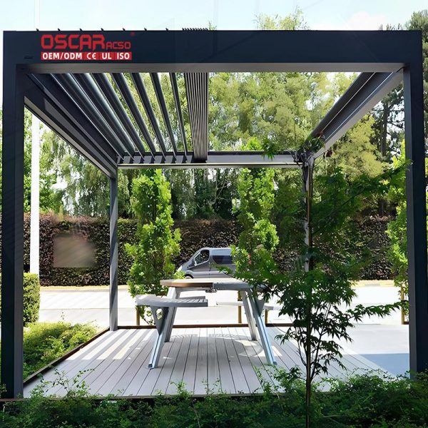 Aluminum Arches Arbours Outdoor Auto Madera Gazebo Climatic Garden Patio Backyard Retractable Pergola