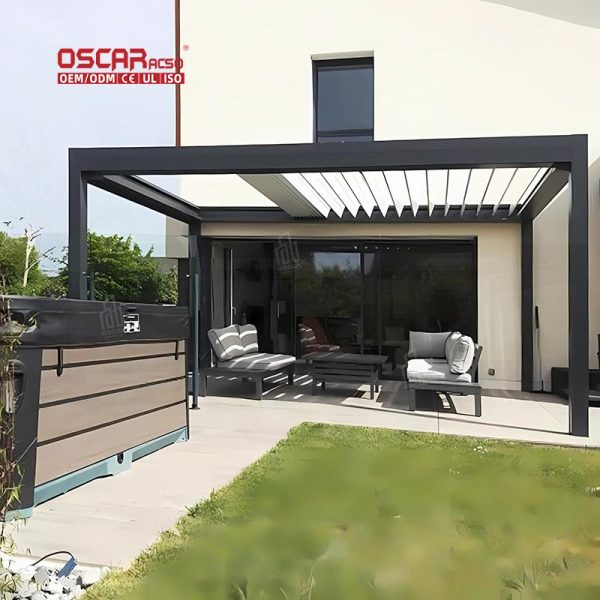 High Quality Adjustable Waterproof Outdoor Aluminum Louvered Pergola Garden Patio Backyard Retractable Pergola