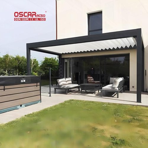 Adjustable Ventilated Patio Shade Structure Garden Backyard Poolside 3X3M 3X4M 3X5M 4X4M 5X3M 6X4M Retractable Pergola