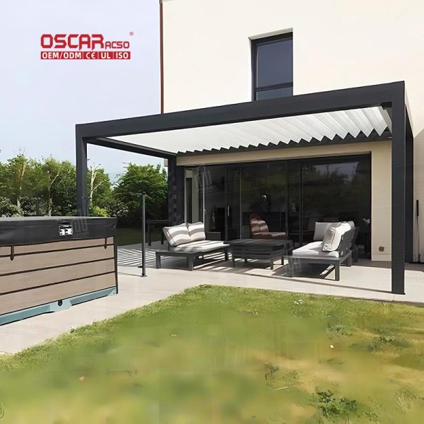 Weather – Resistant Adjustable Backyard Patio Outdoor Shade Screens Garden Terrace Balcony Retractable Pergola