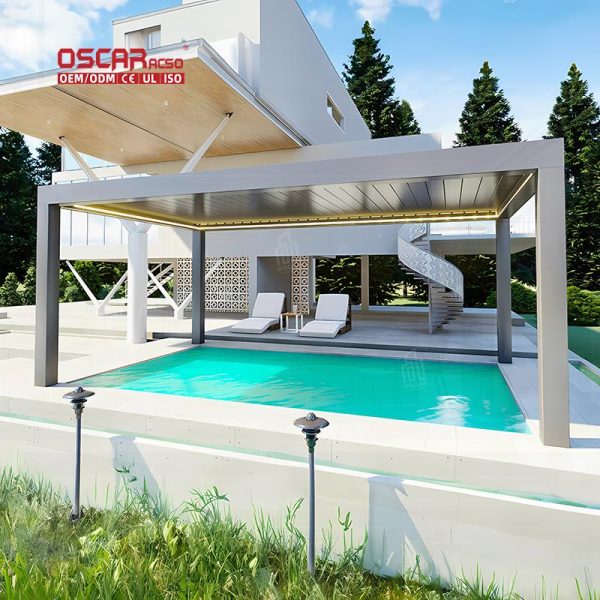 Motorized Automatic Customizable Pergola House Patio Sunrooms Ideal Outdoor Relaxing and Entertaining Retractable Pergola