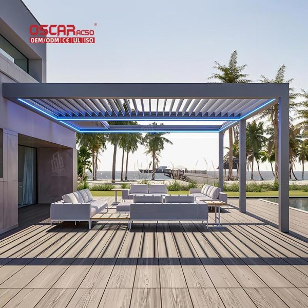with Sun  Blocking and Wind  Resistant Functions Creative Modern Design Ideal Patio Garden Balcony Retractable Pergola