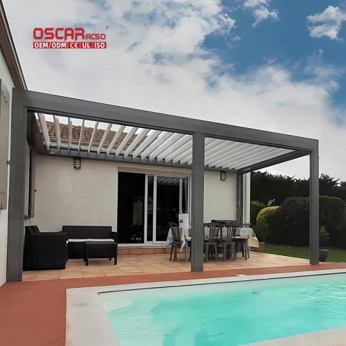 Waterproof Weather - Resistant Bioclimatic innovative Aluminum Sunshade Shelter Patio Garden Balcony Outdoor Retractable Pergola