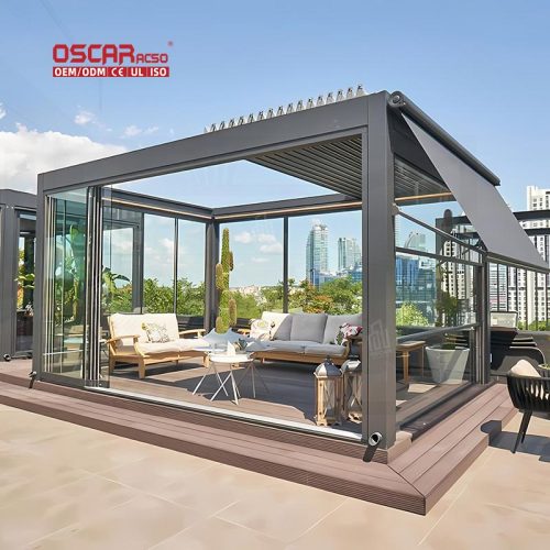 Automatic Outdoor Aluminium Opening Louvred Roof Patio Gazebo Pergola Arches in Backyard Garden Terrace Retractable Pergola