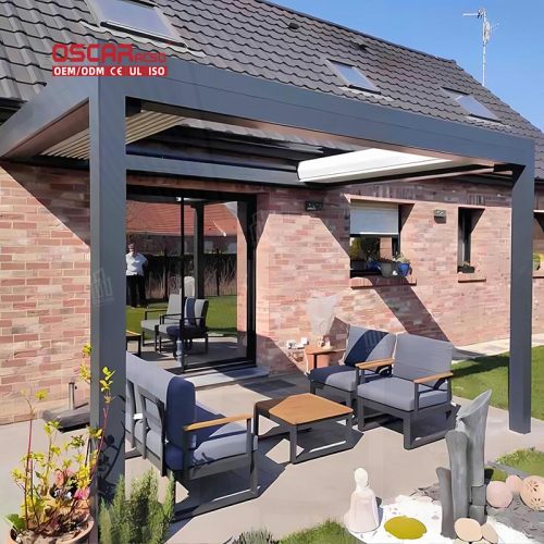 Weatherproof Louvered Aluminium Outdoor Pergola Garden Patio Backyard Easy - Lifestyle Biological Use Retractable Pergola