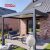 Outdoor Rain - Proof Motorized Louvered Structure with Led Lighting Garden Patio Backyard Retractable Pergola