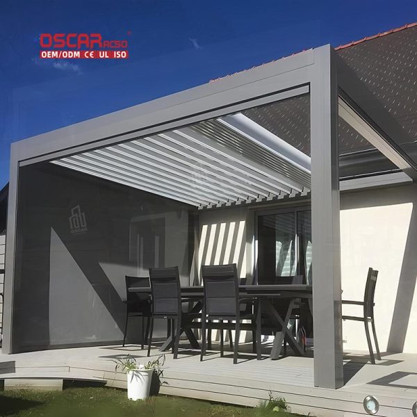 Customized 4X4 Aluminum Bioclimatic Outdoor Pergolas Gazebos Garden Patio Yard Retractable Pergola