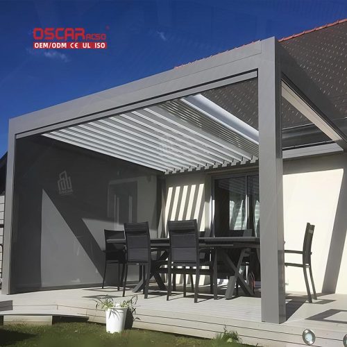 3X3M Outdoor Garden Sun - Proof Waterproof Pergola with Simple Stylish Designs Patio Lawn Backyard Retractable Pergola