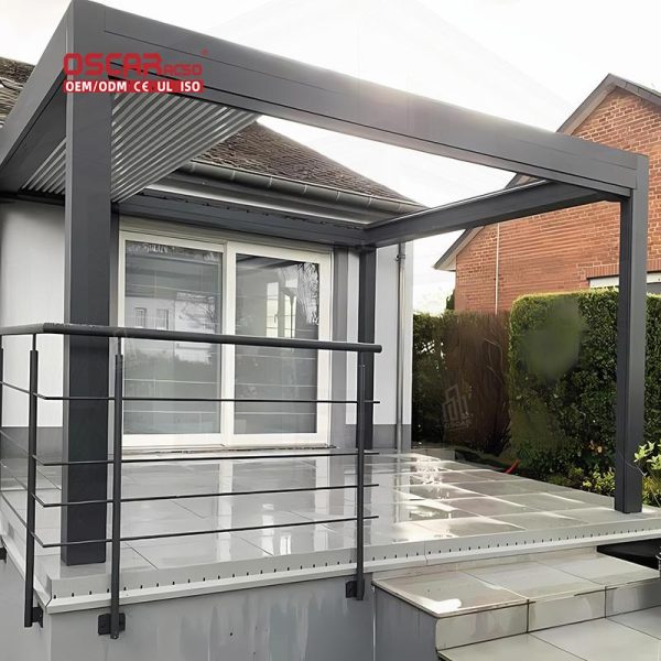4X6 Latest Design Powder Coating Modern Louvered Aluminium Gazebos Garden Patio Backyard Retractable Pergola