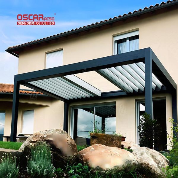 Wholesale Electric Waterproof 3X3 3X4 4X4 6X4 Aluminum Louver Pergola Pavilion Garden Villa Outdoor Spaces Retractable Pergola