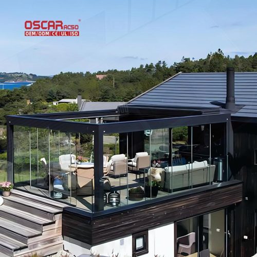 Aluminum Patio Gazebo Outdoor Shades Pergola Luxury Deck Roof Sun Room Garden Terrace Balcony Retractable Pergola