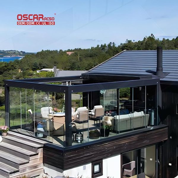 Aluminum Patio Gazebo Outdoor Shades Pergola Luxury Deck Roof Sun Room Garden Terrace Balcony Retractable Pergola