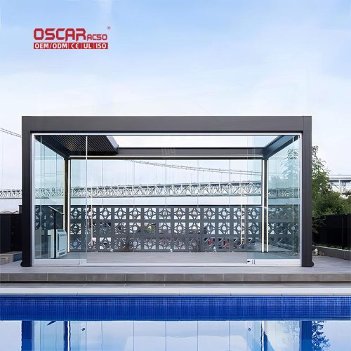 12X16 Adjustable Shading Outdoor Patio Pergola Roof Cover Garden Backyard Terrace Retractable Pergola