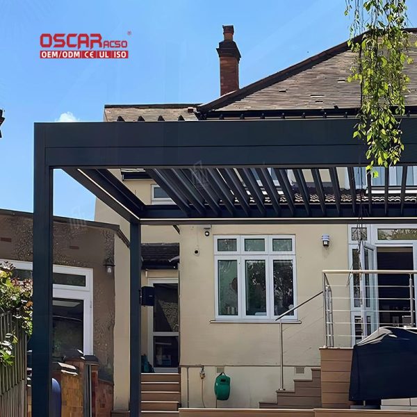 Waterproof Outdoor Aluminium Louvered Roof Kits Garden Patio Yard Retractable Pergola