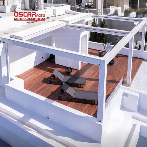 4X6 Aluminum Outdoor Pergola with Modern Design Opening Roof Garden Bbq Patio European Style Retractable Pergola