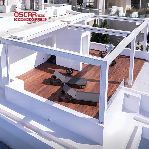 Pergolas Terrace with Sunshade and Rain  Proof Features Stylish and Durable Ideal Garden Patio Balcony Retractable Pergola