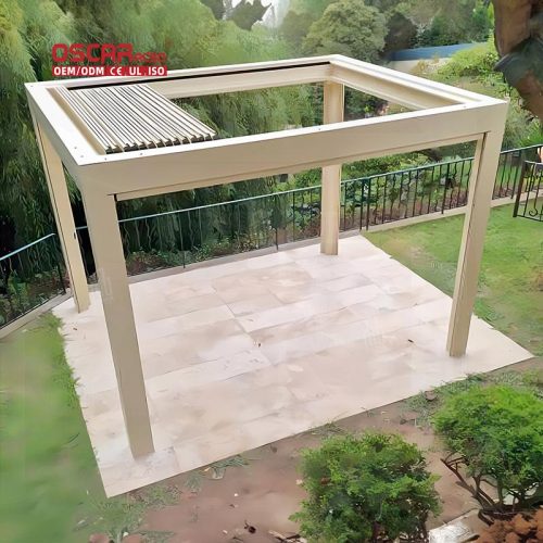 Adjustable Rainproof Outdoor Aluminum Louver Pergola Garden Patio Backyard Retractable Pergola