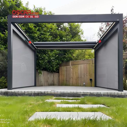 Hot Sale Remote Control Automatic Waterproof Outdoor Aluminium Pergolas Garden Sun Louver Bio Climate Scenes Retractable Pergola