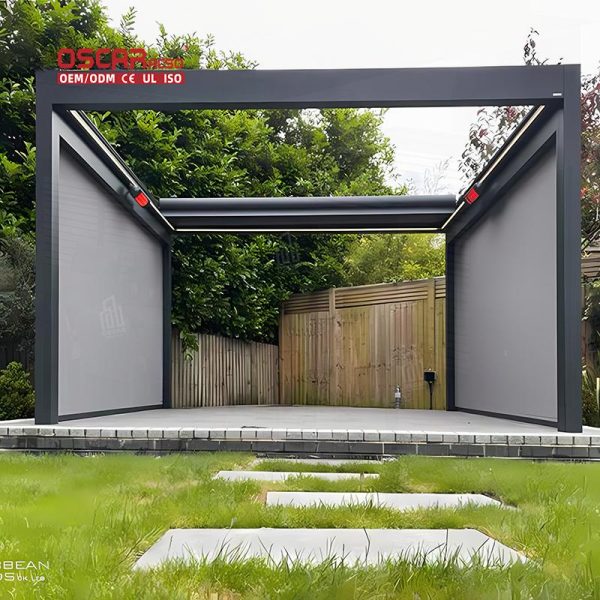 Weatherproof Motorized 4X3 Luxury Bioclimatique Fixed Metal Pergola Awning Systems For Patio Garden Outdoor Retractable Pergola